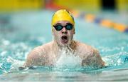 7 December 2018; Sean Church of Portmarnock competing in the Men's 400m individual medley event during the Friday of the Irish Short Course Swimming Championships at Lagan Valley Leisureplex in Antrim. Photo by Oliver McVeigh/Sportsfile