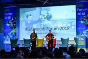 27 October 2018; The 2 Johnnie's performing during the #GAAyouth Forum 2018 at Croke Park, Dublin. Photo by Piaras Ó Mídheach/Sportsfile