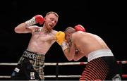 7 December 2018; Niall O'Connor, left, and Krzysztof Rogowski during their lightweight contest at The Royal Theatre in Castlebar, Mayo. Photo by Stephen McCarthy/Sportsfile