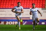 7 December 2018; Jacob Stockdale, left, and Louis Ludik of Ulster during the European Rugby Champions Cup Pool 4 Round 3 match between Scarlets and Ulster at Parc Y Scarlets in Llanelli, Wales. Photo by Ramsey Cardy/Sportsfile