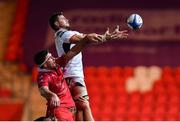 7 December 2018; Sean Reidy of Ulster in action against Lewis Rawlins of Scarlets during the European Rugby Champions Cup Pool 4 Round 3 match between Scarlets and Ulster at Parc Y Scarlets in Llanelli, Wales. Photo by Ramsey Cardy/Sportsfile