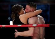7 December 2018; Ray Moylette is consoled by his wife Sharon following his vacant World Boxing Council International Silver Lightweight Title defeat to Christian Uruzquieta at The Royal Theatre in Castlebar, Mayo. Photo by Stephen McCarthy/Sportsfile