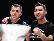 7 December 2018; Craig O'Brien and trainer Packie Collins following his super welterweight contest with Almin Kovacevic at The Royal Theatre in Castlebar, Mayo. Photo by Stephen McCarthy/Sportsfile