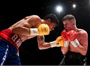 7 December 2018; Dylan Moran, right, and Nelson Altamirano during their welterweight contest at The Royal Theatre in Castlebar, Mayo. Photo by Stephen McCarthy/Sportsfile