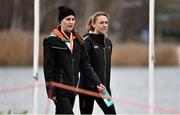 8 December 2018; Ciara Mageean, left, and Kerry O'Flaherty of Ireland, inspect the course during the European Cross Country Previews at Beekse Bergen Safari Park in Tilburg, Netherlands. Photo by Sam Barnes/Sportsfile