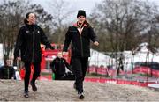 8 December 2018; Ciara Mageean, right, and Fionnuala Ross of Ireland inspect the course during the European Cross Country Previews at Beekse Bergen Safari Park in Tilburg, Netherlands. Photo by Sam Barnes/Sportsfile