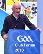 8 December 2018; Kilkenny manager Brian Cody speaking during the National GAA Club Forum at Croke Park in Dublin. Photo by Brendan Moran/Sportsfile