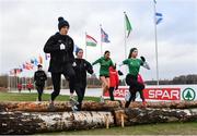 8 December 2018; Ireland Women's U20 athletes, from left, Emma O'Brien, Sarah Healy, Sophie O'Sullivan and Jodie McCann during the European Cross Country Previews at Beekse Bergen Safari Park in Tilburg, Netherlands. Photo by Sam Barnes/Sportsfile