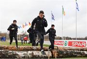 8 December 2018; Ireland Men's U23 athletes, from left, Jack O'Leary, Ryan Forsyth and Garry Campbell during the European Cross Country Previews at Beekse Bergen Safari Park in Tilburg, Netherlands. Photo by Sam Barnes/Sportsfile