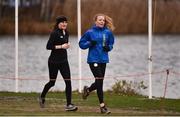 8 December 2018; Ciara Mageean of Ireland, left, with Team New Balance Manchester teammate Anna Silvander of Sweden during the European Cross Country Previews at Beekse Bergen Safari Park in Tilburg, Netherlands. Photo by Sam Barnes/Sportsfile