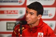 8 December 2018; Adel Meechal of Spain speaking during the European Cross Country Press Conference at Beekse Bergen Safari Park in Tilburg, Netherlands. Photo by Sam Barnes/Sportsfile