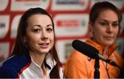 8 December 2018; Jessica Piasecki of Great Britain speaking during the European Cross Country Press Conference at Beekse Bergen Safari Park in Tilburg, Netherlands. Photo by Sam Barnes/Sportsfile