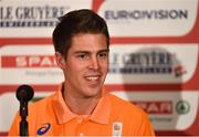 8 December 2018; Luuk Maas of Netherlands speaking during the European Cross Country Press Conference at Beekse Bergen Safari Park in Tilburg, Netherlands. Photo by Sam Barnes/Sportsfile