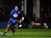 8 December 2018; James Lowe of Leinster is tackled by Tom Ellis of Bath during the European Rugby Champions Cup Pool 1 Round 3 match between Bath and Leinster at the Recreation Ground in Bath, England. Photo by Ramsey Cardy/Sportsfile