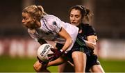 8 December 2018; Laura Nerney of Foxrock-Cabinteely in action against Róisín O'Sullivan of Mourneabbey during the All-Ireland Ladies Football Senior Club Championship Final match between Foxrock-Cabinteely, Dublin, and Mourneabbey, Cork, at Parnell Park in Dublin. Photo by Stephen McCarthy/Sportsfile