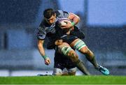 8 December 2018; Eoghan Masterson of Connacht is tackled by Jonathan Bousquet of Perpignan during the European Rugby Challenge Cup Pool 3 Round 3 match between Connacht and Perpignan at the Sportsgrounds in Galway. Photo by Piaras Ó Mídheach/Sportsfile