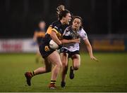 8 December 2018; Doireann O'Sullivan of Mourneabbey in action against Sinéad Goldrick of Foxrock-Cabinteely during the All-Ireland Ladies Football Senior Club Championship Final match between Mourneabbey and Foxrock-Cabinteely at Parnell Park in Dublin. Photo by Stephen McCarthy/Sportsfile