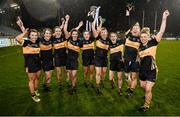8 December 2018; Mourneabbey players celebrate with the Dolores Tyrrell Memorial Cup following the All-Ireland Ladies Football Senior Club Championship Final match between Mourneabbey and Foxrock-Cabinteely at Parnell Park in Dublin. Photo by Stephen McCarthy/Sportsfile