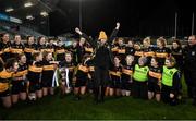 8 December 2018; Mourneabbey players and supporters celebrate with the Dolores Tyrrell Memorial Cup following the All-Ireland Ladies Football Senior Club Championship Final match between Mourneabbey and Foxrock-Cabinteely at Parnell Park in Dublin. Photo by Stephen McCarthy/Sportsfile