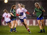 8 December 2018; Siobhán Killeen of Clontarf celebrates after scoring her side's third goal during the All-Ireland Ladies Football Intermediate Club Championship Final match between Clontarf GAA and Emmet Óg at Parnell Park in Dublin. Photo by Stephen McCarthy/Sportsfile