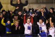 8 December 2018; Clontarf captain Sarah Murphy lifts the cup following the All-Ireland Ladies Football Intermediate Club Championship Final match between Clontarf GAA and Emmet Óg at Parnell Park in Dublin. Photo by Stephen McCarthy/Sportsfile