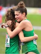 9 December 2018; Aoibhe Richardson, left, and Fian Sweeney of Ireland after competing in the U23 Women's event during the European Cross Country Championships at Beekse Bergen Safari Park in Tilburg, Netherlands. Photo by Sam Barnes/Sportsfile