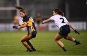 8 December 2018; Ellie Jack of Mourneabbey in action against Aedin Murray of Foxrock-Cabinteely during the All-Ireland Ladies Football Senior Club Championship Final match between Foxrock-Cabinteely, Dublin, and Mourneabbey, Cork, at Parnell Park in Dublin. Photo by Stephen McCarthy/Sportsfile