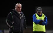 8 December 2018; Foxrock-Cabinteely manager Pat Ring, left, during the All-Ireland Ladies Football Senior Club Championship Final match between Foxrock-Cabinteely, Dublin, and Mourneabbey, Cork, at Parnell Park in Dublin. Photo by Stephen McCarthy/Sportsfile