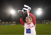 8 December 2018; Clontarf captain Sarah Murphy celebrates with the cup following the All-Ireland Ladies Football Intermediate Club Championship Final match between Clontarf GAA, Dublin, and Emmet Óg, Monaghan, at Parnell Park in Dublin. Photo by Stephen McCarthy/Sportsfile