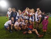 8 December 2018; Clontarf players celebrates with the cup following the All-Ireland Ladies Football Intermediate Club Championship Final match between Clontarf GAA, Dublin, and Emmet Óg, Monaghan, at Parnell Park in Dublin. Photo by Stephen McCarthy/Sportsfile