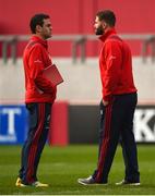 9 December 2018; Head coach Johann van Graan and Jaco Taute prior to the European Rugby Champions Cup Pool 2 Round 3 match between Munster and Castres at Thomond Park in Limerick. Photo by Diarmuid Greene/Sportsfile
