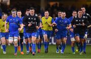 8 December 2018; The Leinster team warm-up ahead of the European Rugby Champions Cup Pool 1 Round 3 match between Bath and Leinster at the Recreation Ground in Bath, England. Photo by Ramsey Cardy/Sportsfile