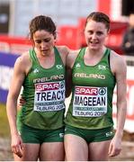 9 December 2018; Sara Treacy, left, and Ciara Mageean of Ireland after competing in the Senior Women's event during the European Cross Country Championships at Beekse Bergen Safari Park in Tilburg, Netherlands. Photo by Sam Barnes/Sportsfile