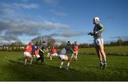 9 December 2018; Laois players warm up prior to the Walsh Cup Round 1 match between Offaly and Laois at St Brendan's Park in Offaly. Photo by David Fitzgerald/Sportsfile