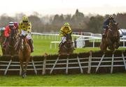 9 December 2018; Artic Pearl, right, with Rachael Blackmore up, jumps the last alongside eventual second place Jake Peter, left, with Ricky Doyle up, on their way to winning the Sherry FitzGerald Lettings Handicap Hurdle at Punchestown Racecourse in Naas, Co. Kildare. Photo by Seb Daly/Sportsfile