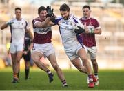 9 December 2018; Shane Horan of Kilmacud Crokes in action against Francis Mulligan of Mullinalaghta St Columba's during the AIB Leinster GAA Football Senior Club Championship Final match between Kilmacud Crokes and Mullinalaghta St Columba's at Bord na Móna O'Connor Park in Offaly. Photo by Daire Brennan/Sportsfile
