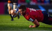 9 December 2018; CJ Stander of Munster goes over to score his side's second try during the European Rugby Champions Cup Pool 2 Round 3 match between Munster and Castres at Thomond Park in Limerick. Photo by Brendan Moran/Sportsfile