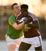 9 December 2018; Boidu Sayeh of Westmeath in action against John Murphy of Carlow during the O'Byrne Cup Round 1 match between Carlow and Westmeath at Netwatch Cullen Park in Carlow. Photo by Stephen McCarthy/Sportsfile