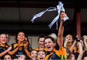 9 December 2018; Glanmire captain Amy Turpin lifts the cup after the All-Ireland Ladies Football Junior Club Championship Final match between Glanmire and Tourlestrane at Duggan Park in Galway. Photo by Piaras Ó Mídheach/Sportsfile