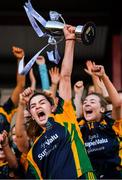 9 December 2018; Glanmire captain Amy Turpin lifts the cup after the All-Ireland Ladies Football Junior Club Championship Final match between Glanmire and Tourlestrane at Duggan Park in Galway. Photo by Piaras Ó Mídheach/Sportsfile