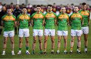 9 December 2018; Carlow players during a moments silence, for former Leinster Council Chairman Sheamus Howlin, prior to the O'Byrne Cup Round 1 match between Carlow and Westmeath at Netwatch Cullen Park in Carlow. Photo by Stephen McCarthy/Sportsfile