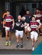 9 December 2018; Mullinalaghta St Columba's captain Shane Mulligan leads his side out ahead of the AIB Leinster GAA Football Senior Club Championship Final match between Kilmacud Crokes and Mullinalaghta St Columba's at Bord na Móna O'Connor Park in Offaly. Photo by Daire Brennan/Sportsfile