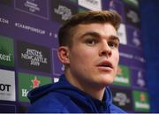 10 December 2018; Garry Ringrose speaking during a Leinster Rugby Press Conference at UCD in Dublin. Photo by David Fitzgerald/Sportsfile