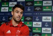 11 December 2018; Conor Murray during a Munster Rugby press conference at the University of Limerick in Limerick. Photo by Diarmuid Greene/Sportsfile