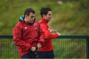 11 December 2018; Head coach Johann van Graan and Joey Carbery during Munster Rugby squad training at the University of Limerick in Limerick. Photo by Diarmuid Greene/Sportsfile