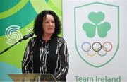11 December 2018; Patricia Heberle, Chef De Mission Tokyo 2020, speaking as the Olympic Federation of Ireland & Sport Ireland Institute launch ground-breaking new performance support ahead of Tokyo 2020 at the Sports Ireland Institute, in Abbotstown, Dublin. Photo by Sam Barnes/Sportsfile