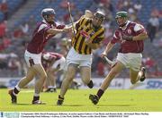 14 September 2003; David Prendergast, Kilkenny, in action against Galway's Cian Burke and Damien Kelly. All-Ireland Minor Hurling Championship Final, Kilkenny v Galway, Croke Park, Dublin. Picture credit; David Maher / SPORTSFILE *EDI*