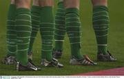 9 September 2003; Republic of Ireland players line up for the National Anthem before the game against Turkey. Friendly International, Republic of Ireland v Turkey, Lansdowne Road, Dublin. Picture credit; Brendan Moran / SPORTSFILE *EDI*