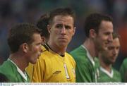 9 September 2003; Nicky Colgan, Republic of Ireland, lines up for the National Anthems before the game. Friendly International, Republic of Ireland v Turkey, Lansdowne Road, Dublin. Picture credit; Brendan Moran / SPORTSFILE *EDI*