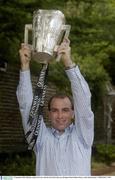 15 September 2003; Kilkenny captain D.J Carey with the Liam MacCarthy cup. Burlington Hotel, Dublin. Picture credit; Damien Eagers / SPORTSFILE *EDI*